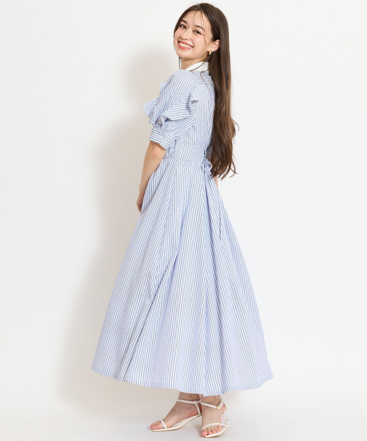 WILLSELECTION「ラッフルパフスリーブシャツワンピース」|ワンピース|