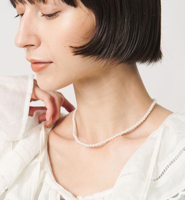 UNITED ARROWS「4MM イミテーションパール 2WAY ネックレス」|ネックレス|WHITE