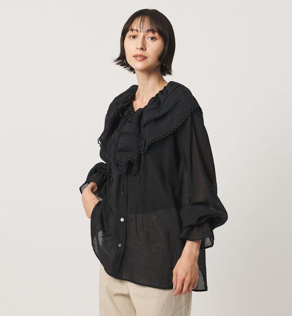 UNITED ARROWS「【別注】＜dahl&rsquo;ia＞フリル ドレープ ブラウス」|シャツ・ブラウス|