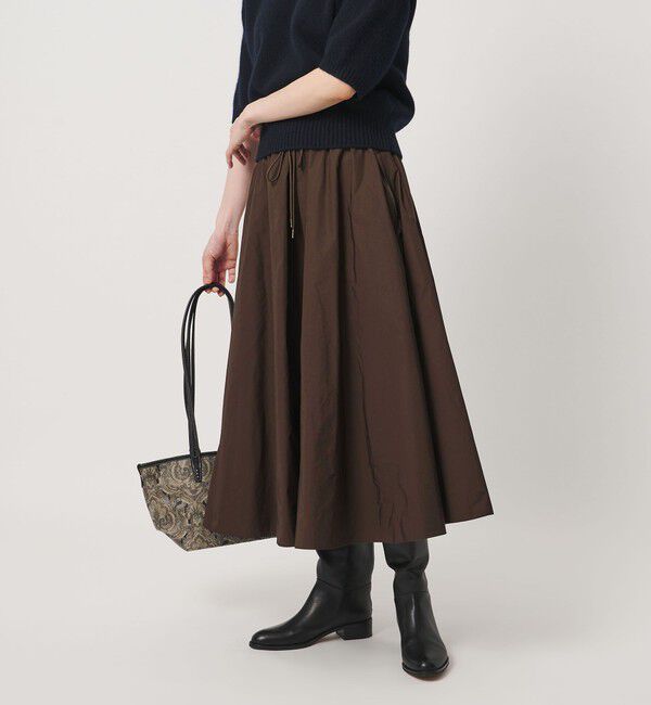 UNITED ARROWS「タフタ ジップ フレアスカート ‐ウォッシャブル‐」|フレア|
