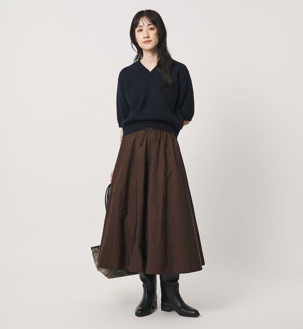 UNITED ARROWS「タフタ ジップ フレアスカート ‐ウォッシャブル‐」|フレア|
