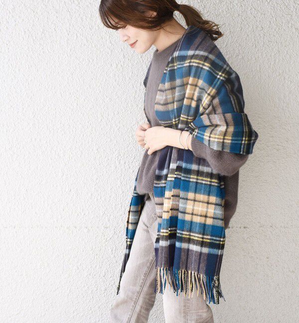 SHIPS for women「【SHIPS別注】JOHNSTONS:カシミヤチェックストール」|ストール|