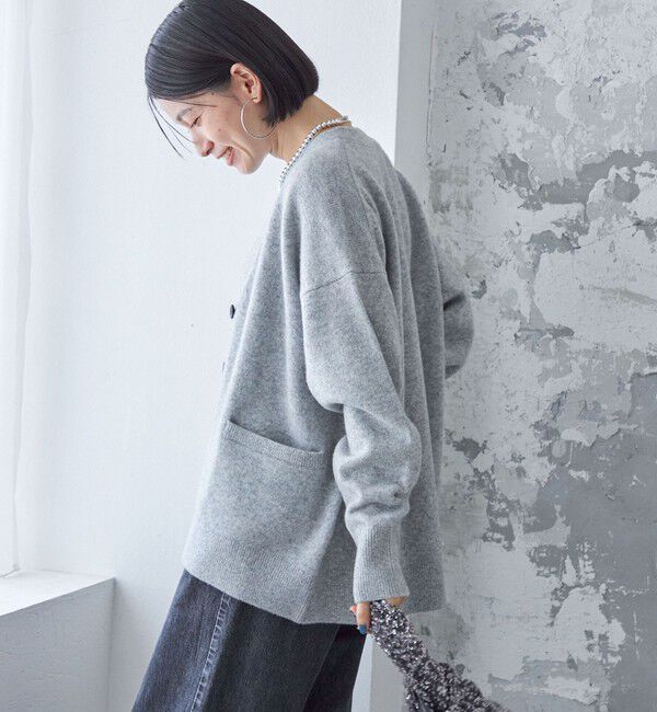 SHIPS for women「〈手洗い可能〉7G ウール カシミヤ Vネック カーディガン」|カーディガン|