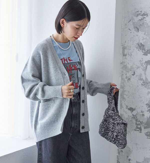 SHIPS for women「〈手洗い可能〉7G ウール カシミヤ Vネック カーディガン」|カーディガン|