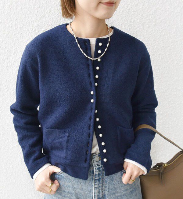 SHIPS for women「〈手洗い可能〉パール モチーフ ボタン ジャッカル カーディガン」|カーディガン|