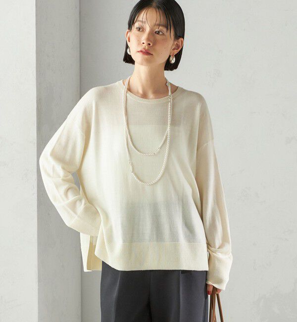 SHIPS for women「〈手洗い可能〉14G ウォッシャブル クルーネック ニット プルオーバー」|ニット・セーター|