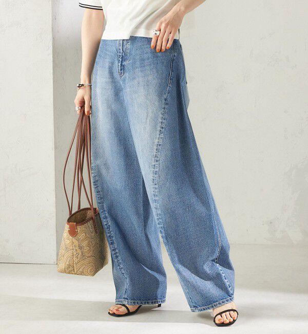 SHIPS for women「【SHIPS別注】BIT BLUE:バレル レック デニム パンツ」|デニム|