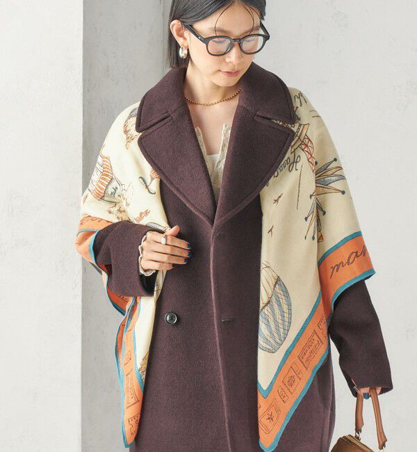 SHIPS for women「manipuri: 120*120 STOLE 26AW」|ストール|オレンジ