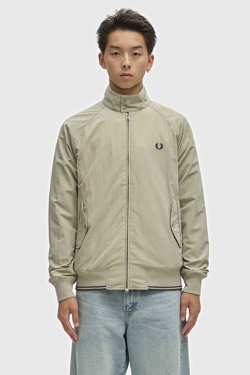 FRED PERRY 「FRED PERRY／Crinkle Nylon Harrington Jacket／クリンクルナイロンハリントンジャケット」|ブルゾン・スタジャン|