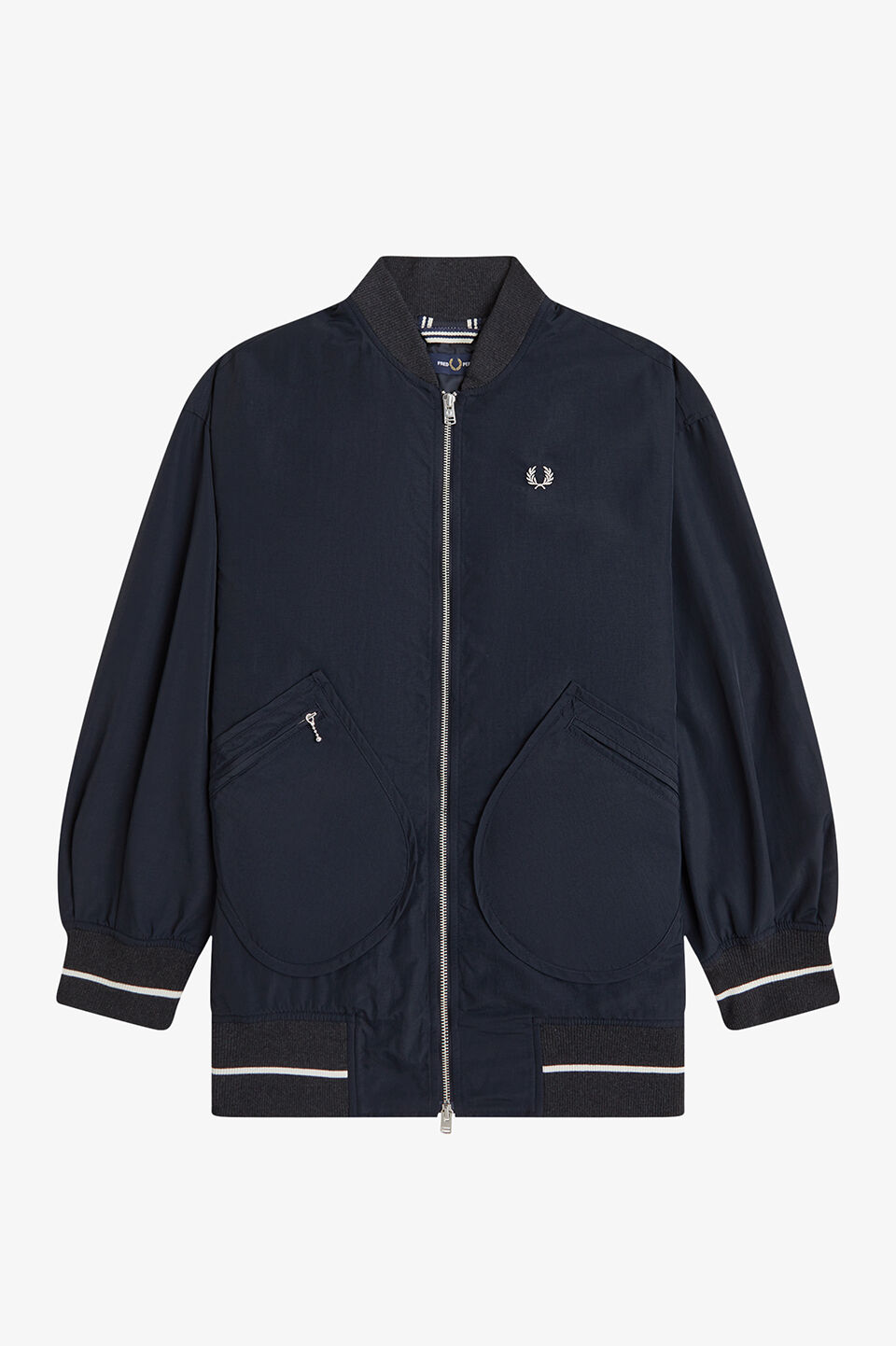 FRED PERRY 「FRED PERRY／Longline Tipped Bomber Jacket／ロングラインティップドボンバージャケット」|ブルゾン・スタジャン|
