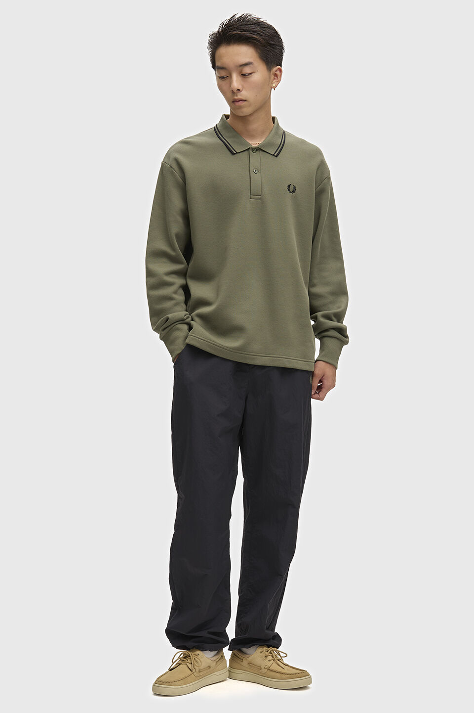 FRED PERRY 「FRED PERRY／Tipped Collared Sweatshirt／ティップカラースウェットポロシャツ」|ポロシャツ|