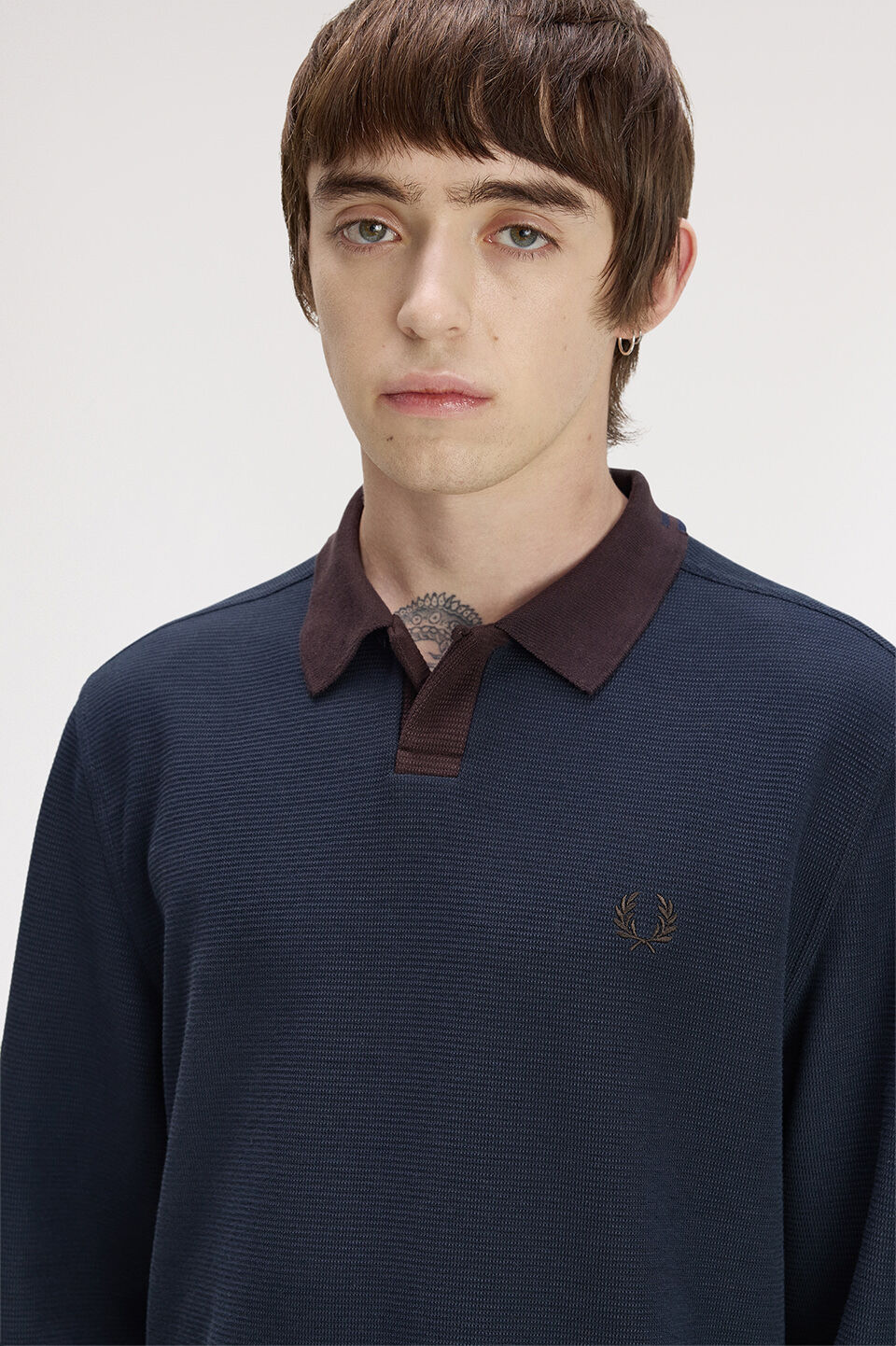 FRED PERRY 「FRED PERRY／LONGSLEEVE JACQUARD POLO SHIRT／ジャカードロングスリーブポロシャツ」|ポロシャツ|