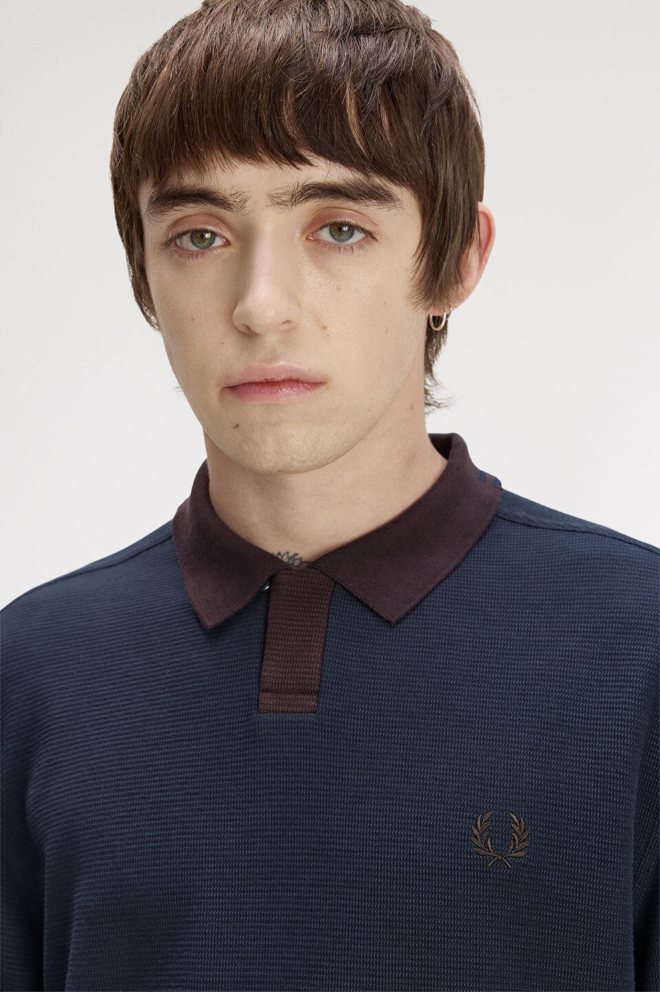 FRED PERRY 「FRED PERRY／LONGSLEEVE JACQUARD POLO SHIRT／ジャカードロングスリーブポロシャツ」|ポロシャツ|