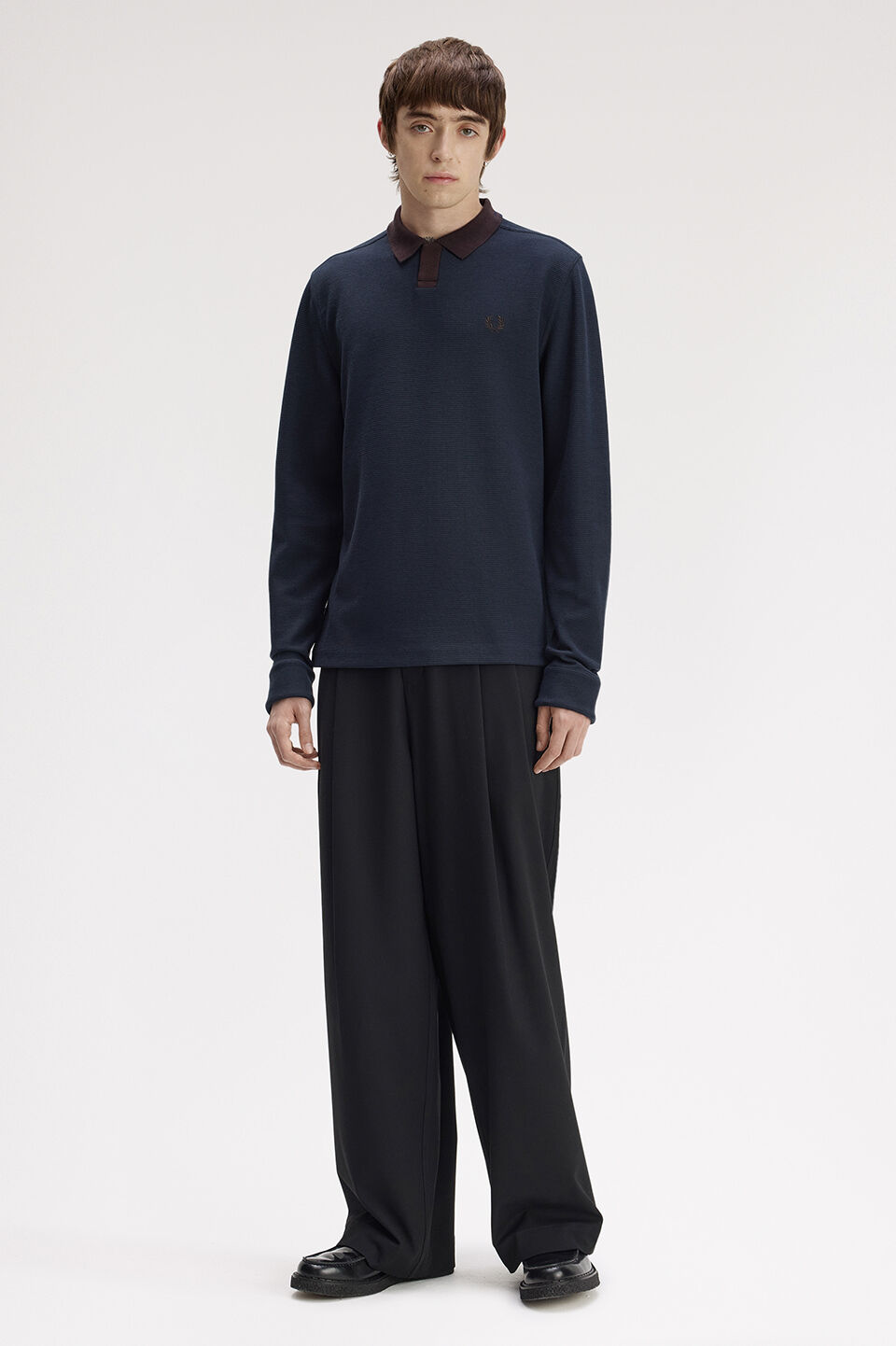 FRED PERRY 「FRED PERRY／LONGSLEEVE JACQUARD POLO SHIRT／ジャカードロングスリーブポロシャツ」|ポロシャツ|