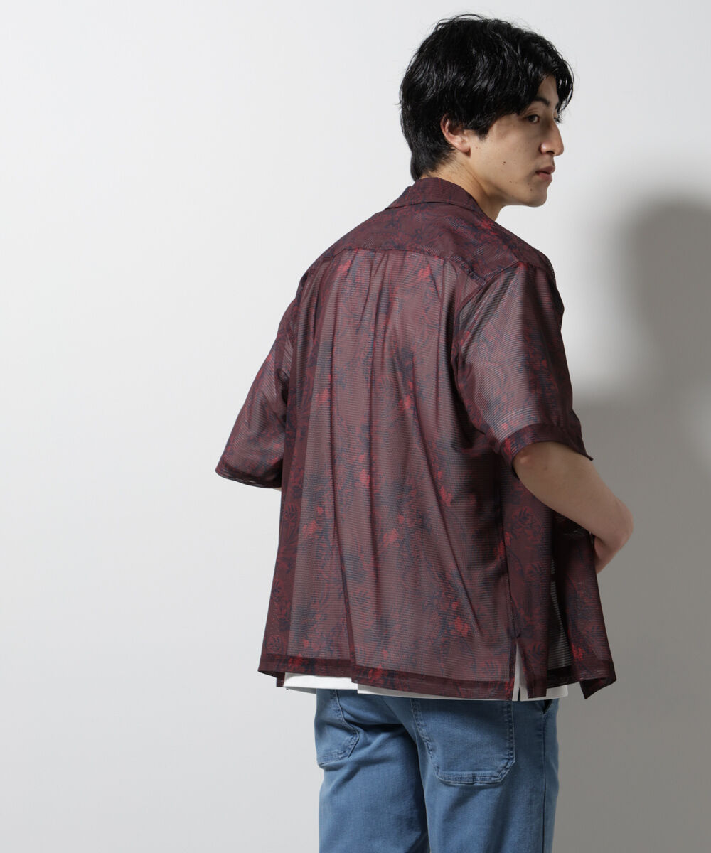 nano･universe「NORMANBROS別注 メッシュプリントシャツ 半袖」|シャツ・ブラウス|