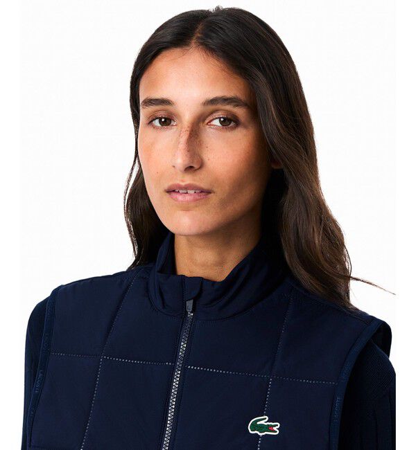 LACOSTE「撥水 UVカット UPF50 ステッチレス中綿キルティングベスト」|ダウンベスト・ベスト|