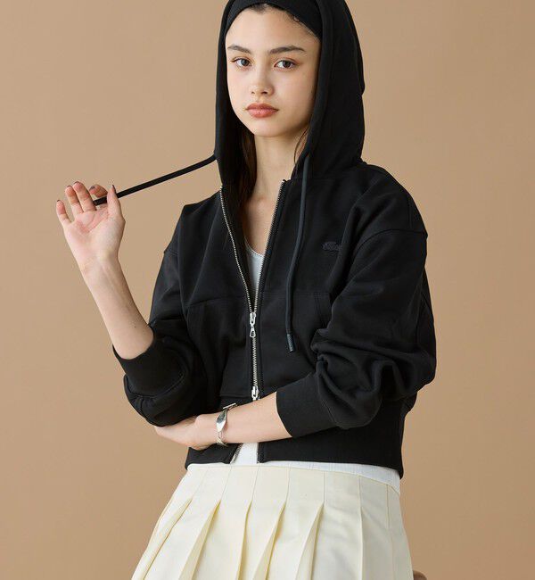 LACOSTE「裏パイルクロップドジップフーディー」|パーカー|