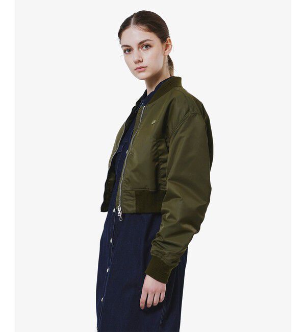 LACOSTE「クロップド丈 ショートMA-1ジャケット」|ブルゾン・スタジャン|