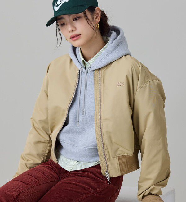 LACOSTE「クロップド MA-1ジャケット」|ブルゾン・スタジャン|