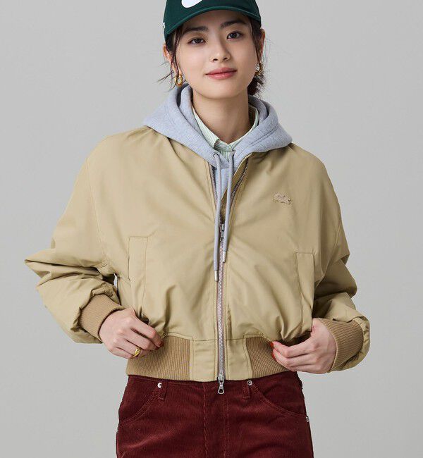 LACOSTE「クロップド MA-1ジャケット」|ブルゾン・スタジャン|