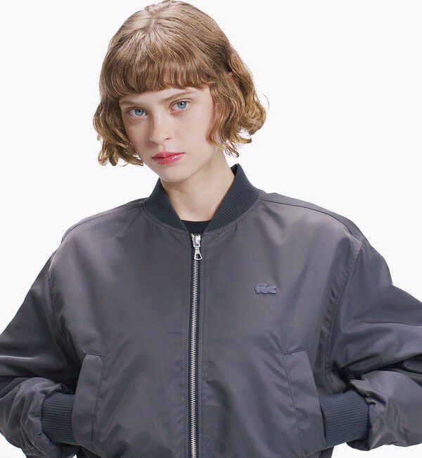 LACOSTE「クロップド MA-1ジャケット」|ブルゾン・スタジャン|