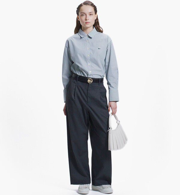 LACOSTE「ゴールドクロコバックルレザーベルト」|ベルト|