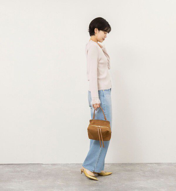 NOLLEY'S sophi「【新色追加】《手洗い可能》レース付きリブVネックカーディガン」|カーディガン|