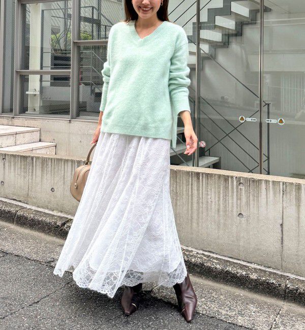 NOLLEY'S「《手洗い可能》ヘアリーVネックプルオーバー」|ニット・セーター|
