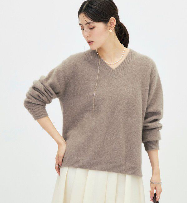 NOLLEY'S「《手洗い可能》ヘアリーVネックプルオーバー」|ニット・セーター|