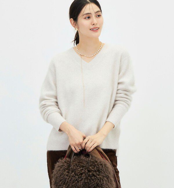 NOLLEY'S「《手洗い可能》ヘアリーVネックプルオーバー」|ニット・セーター|