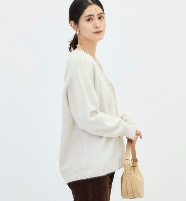 NOLLEY'S「《手洗い可能》ヘアリー長めVネックカーディガン」|カーディガン|