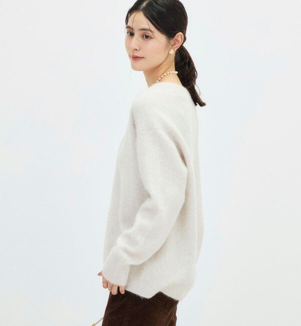 NOLLEY'S「《手洗い可能》ヘアリー長めVネックカーディガン」|カーディガン|
