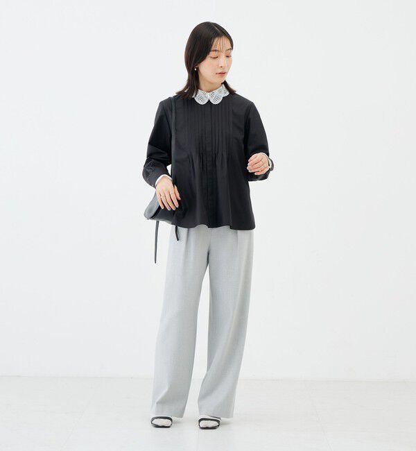 NOLLEY'S「《吸湿発熱/4サイズ展開》ウォッシャブル裏起毛タックワイドパンツ」|その他|