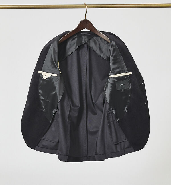 ABAHOUSE「【セットアップ対応/FLEX JACKET】ベロア ツイル & コールプリント」|テーラードジャケット|