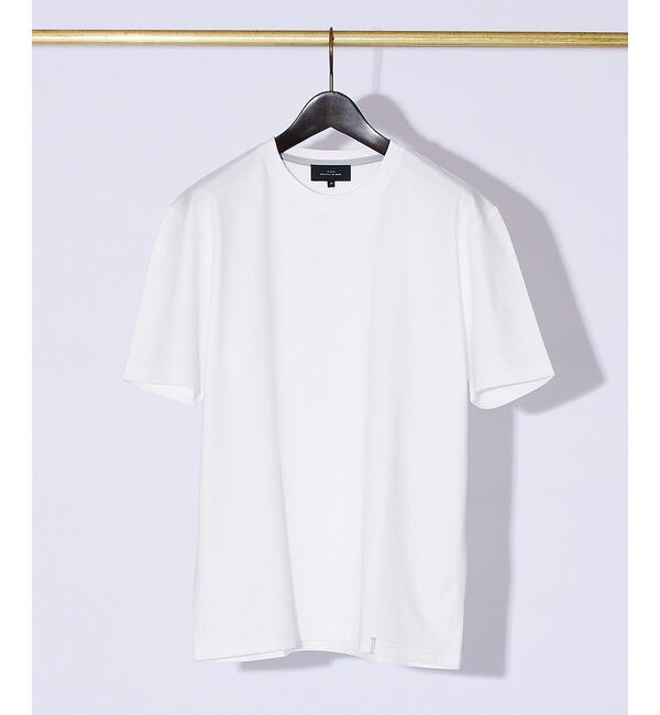 ABAHOUSE「【定番】ドレスポンチ クルーネック 半袖Tシャツ / ストレッチ 冷涼感」|Tシャツ・カットソー|ホワイト