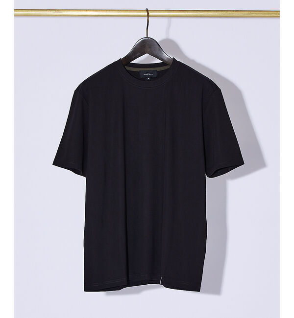 ABAHOUSE「【定番】ドレスポンチ クルーネック 半袖Tシャツ / ストレッチ 冷涼感」|Tシャツ・カットソー|ブラック