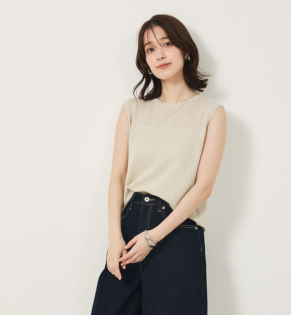 abahouse mavie「ウォッシャブルラメノースリプルオーバー」|ニット・セーター|