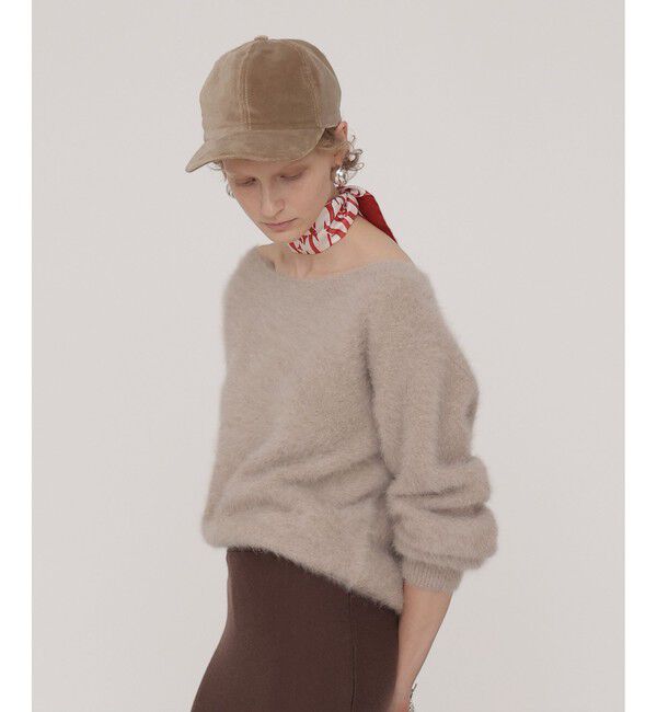 allureville「カシミヤブレンドファー加工プルオーバー」|ニット・セーター|