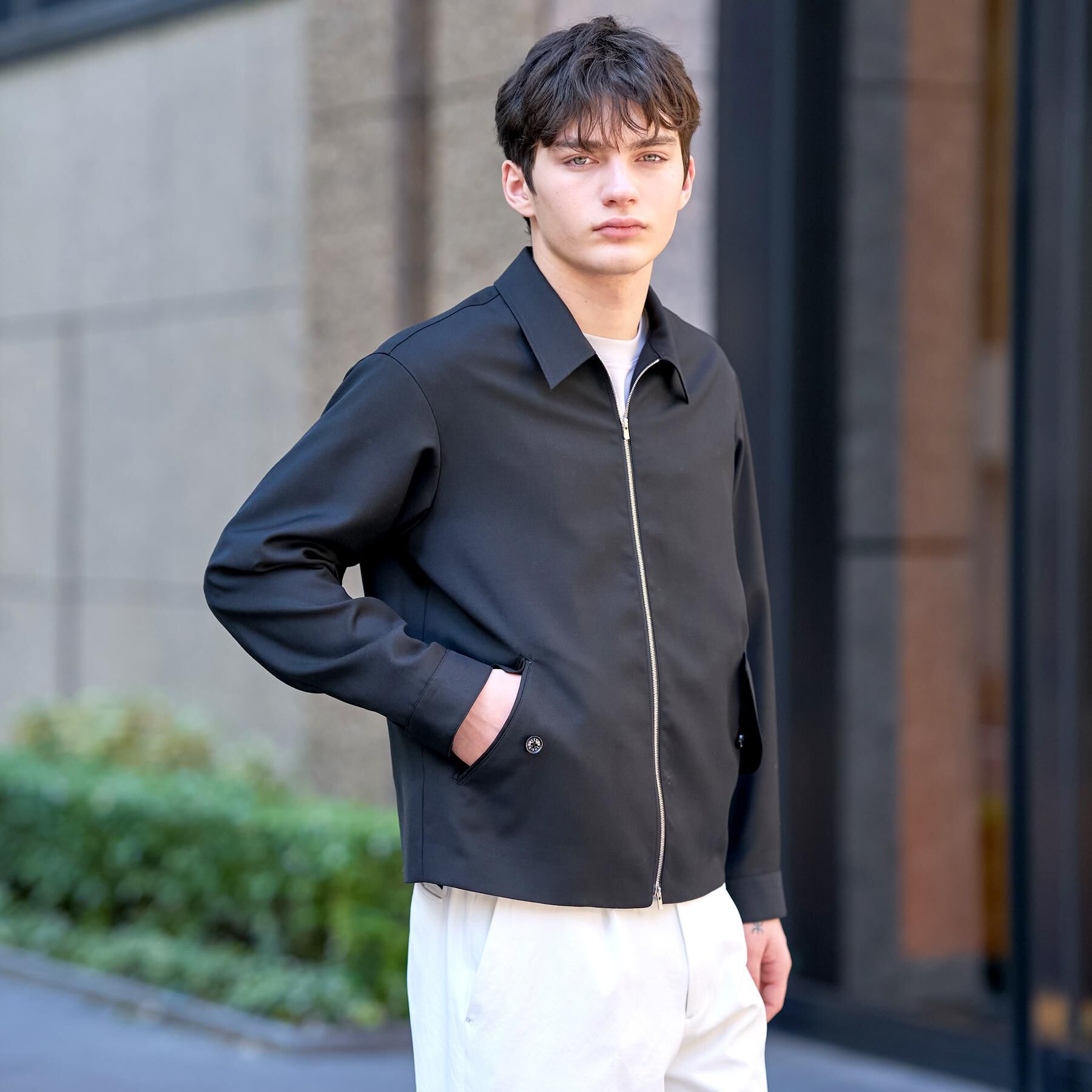 DRESSTERIOR「【ウォッシャブル】ウールハリントン ジャケット」|ブルゾン・スタジャン|