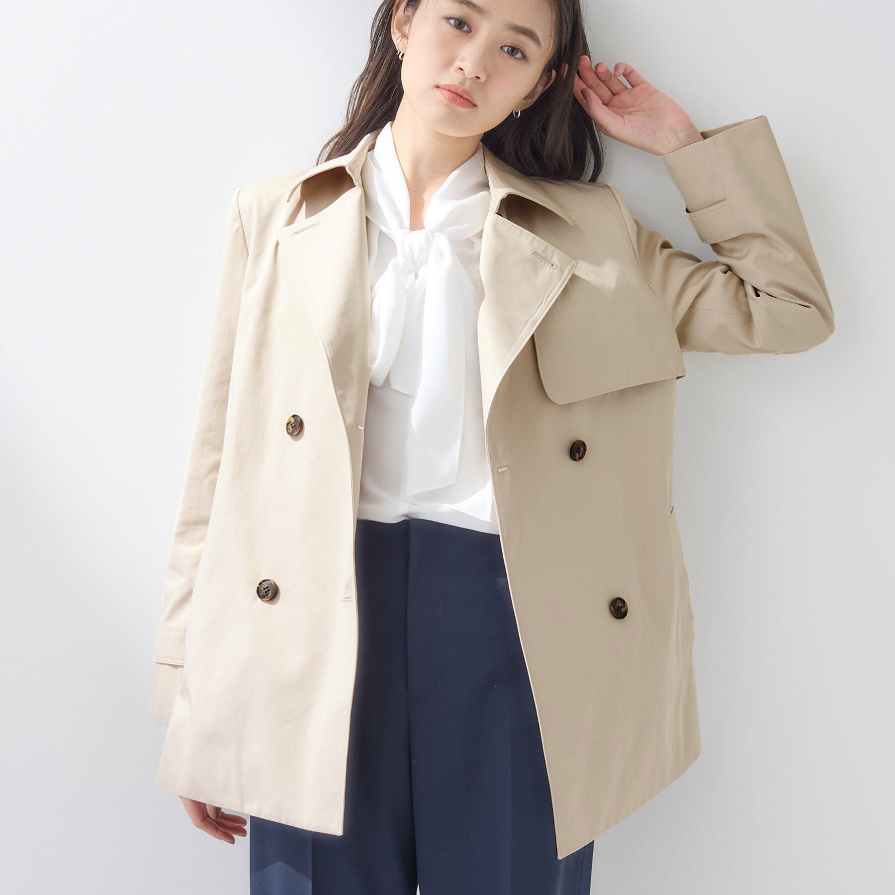 INDIVI「【花粉付着防止／撥水／UVケア】名品トレンチコート」|トレンチコート|