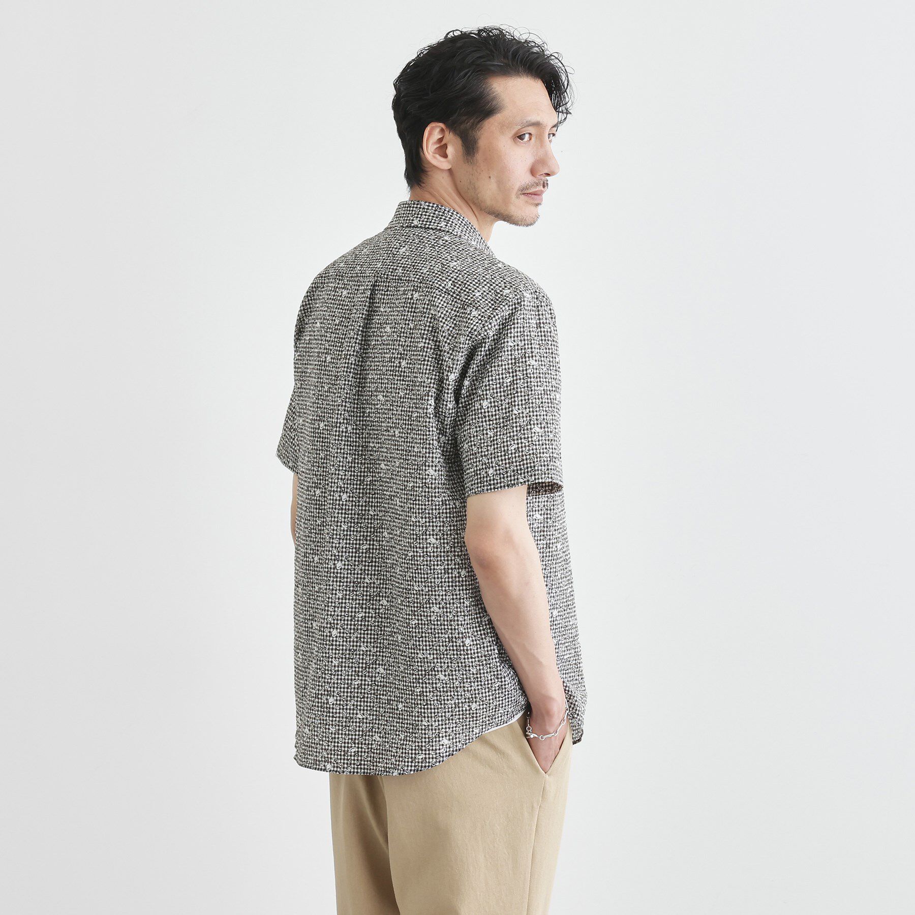 TAKEO KIKUCHI「【無地・チェック・ボタニカル柄】リップル シャツ」|シャツ・ブラウス|