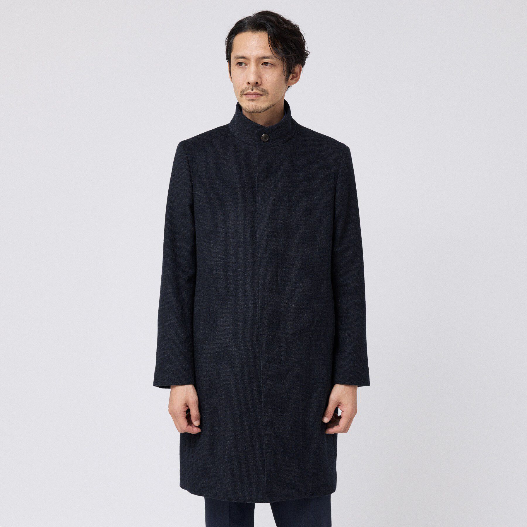 TAKEO KIKUCHI「【ウールカシミヤ混】スタンドカラー千鳥柄コート」|その他|