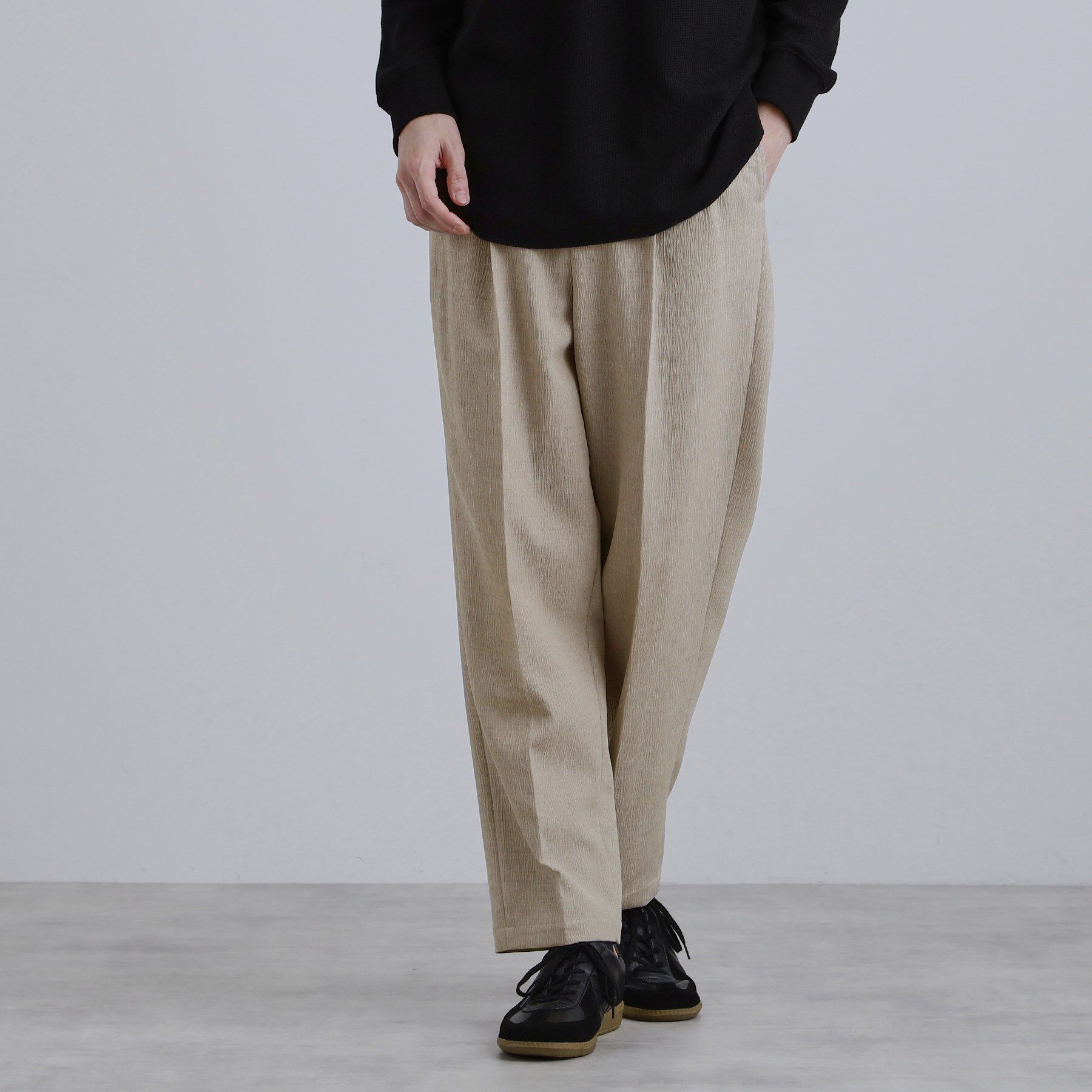 tk.TAKEO KIKUCHI「【セットアップ対応】テッククレープルーズテーパードパンツ」|その他|ライトベージュ(05