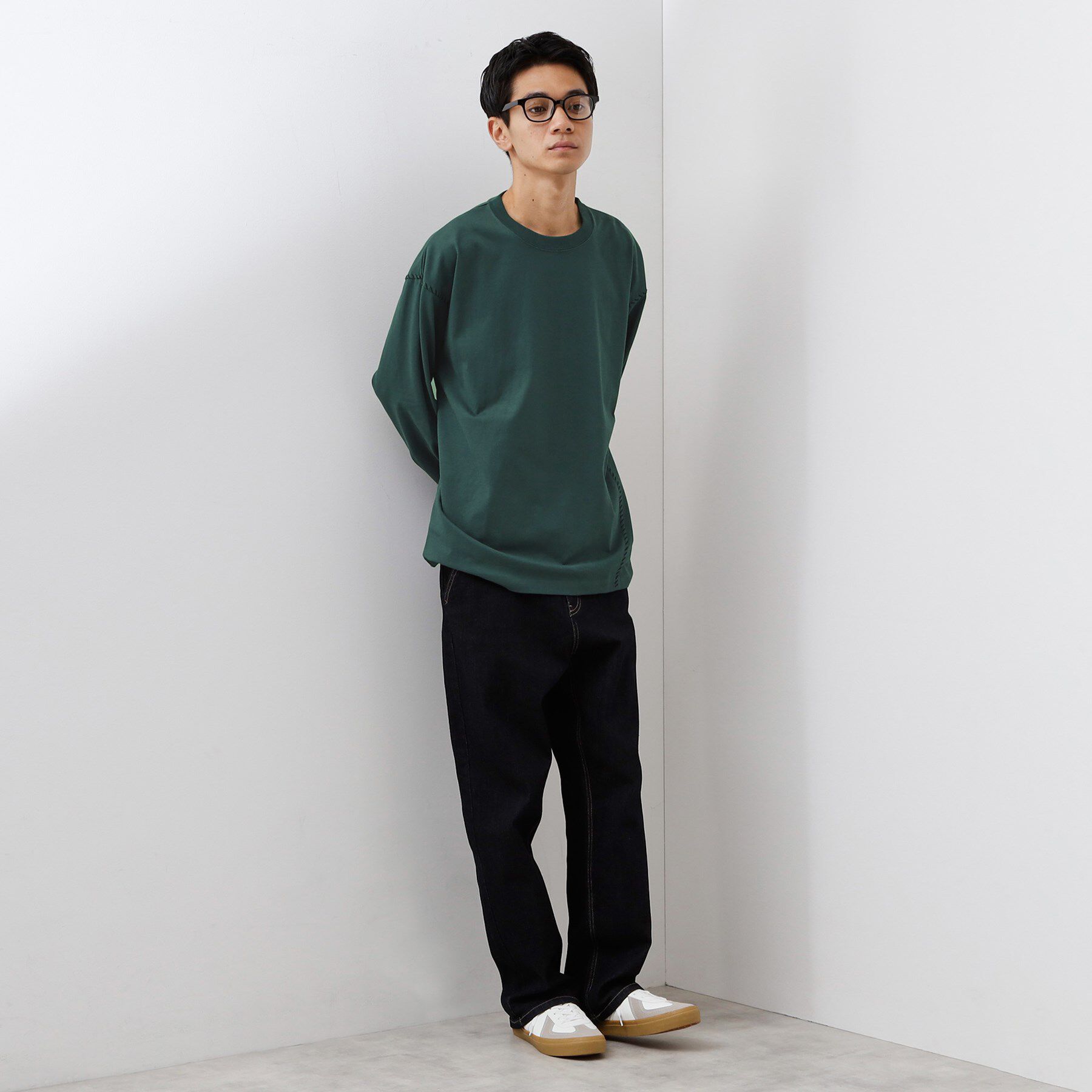 THE SHOP TK「ハンドステッチ長袖Tシャツ 【洗濯機OK】」|Tシャツ・カットソー|
