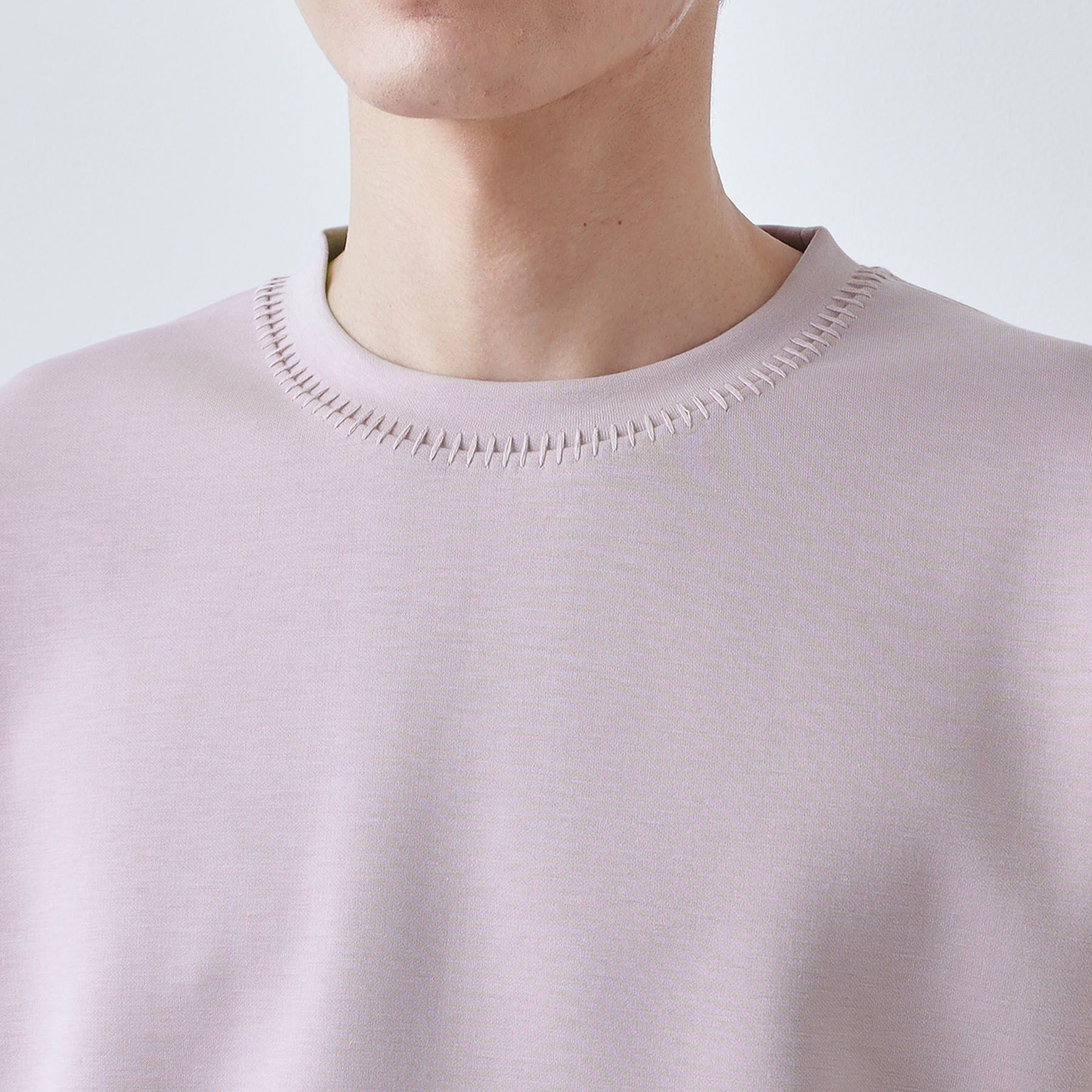 THE SHOP TK「【首元にさりげないアクセント】ステッチダンボールプルオーバー」|Tシャツ・カットソー|