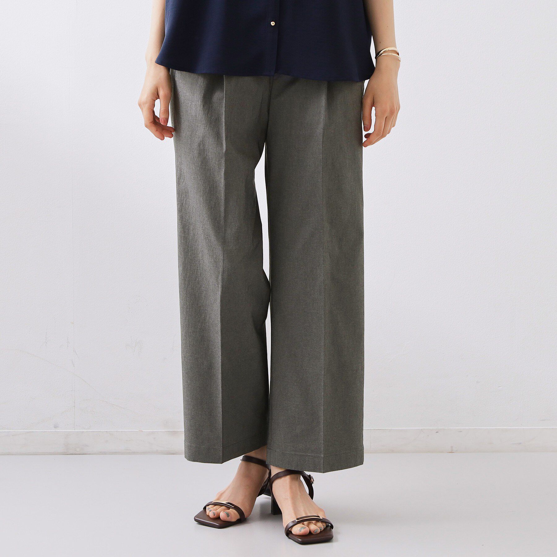 THE SHOP TK「【XS-XL/着丈選べる】心地よいストレッチワイドパンツ」|その他|