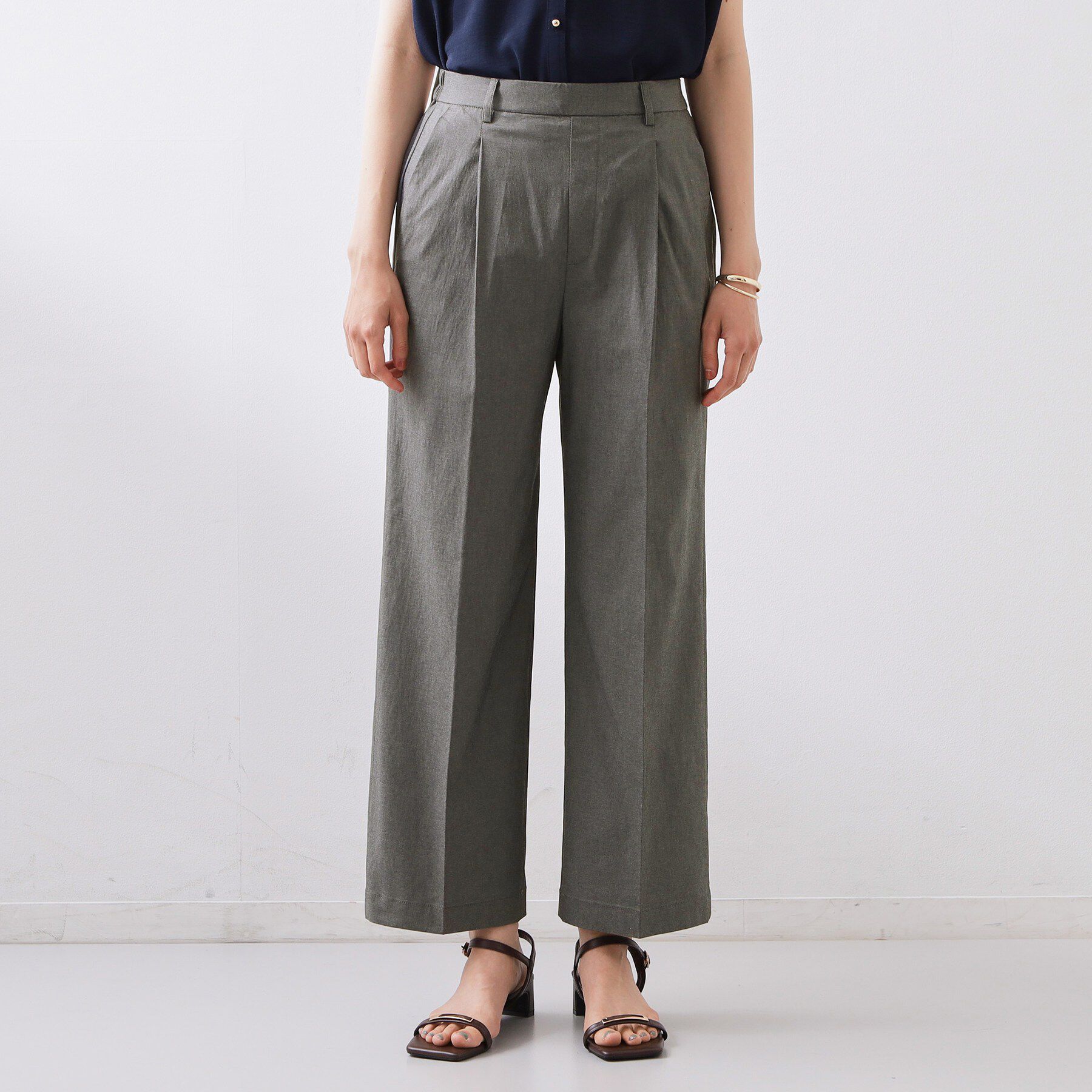 THE SHOP TK「【XS-XL/着丈選べる】心地よいストレッチワイドパンツ」|その他|