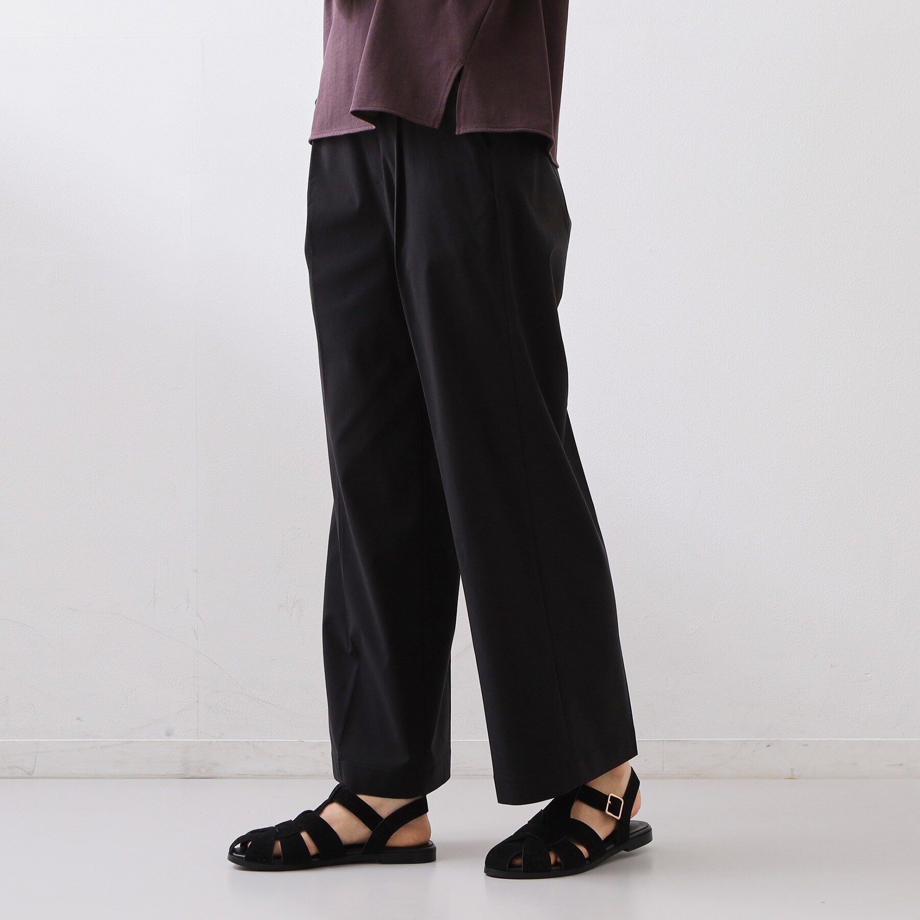 THE SHOP TK「【XS-XL/着丈選べる】心地よいストレッチワイドパンツ」|その他|