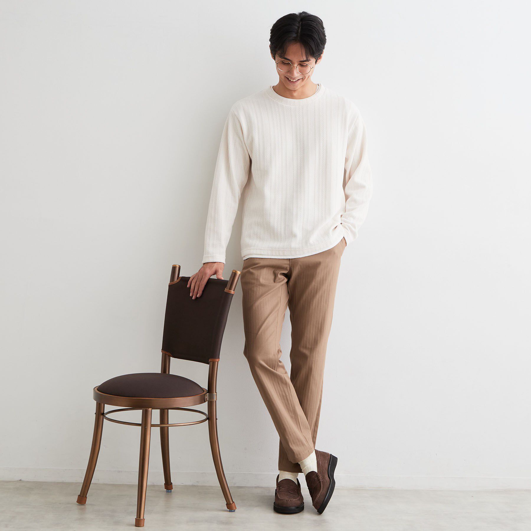 THE SHOP TK「【洗濯機OK】レイヤードモールニットTシャツ」|Tシャツ・カットソー|