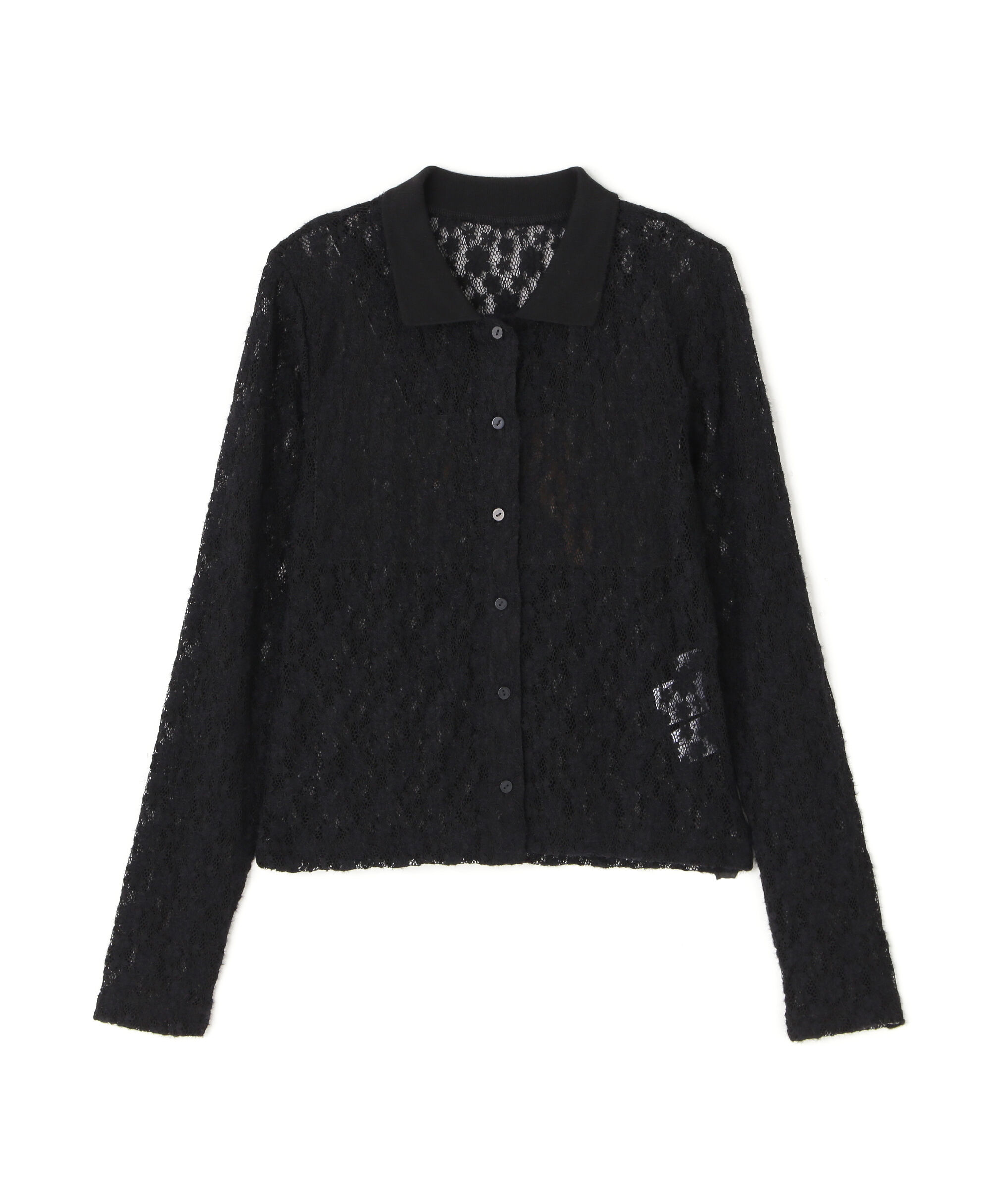  「＜CanCam.jp掲載＞シャツカラー起毛レースカットソー」|Tシャツ・カットソー|